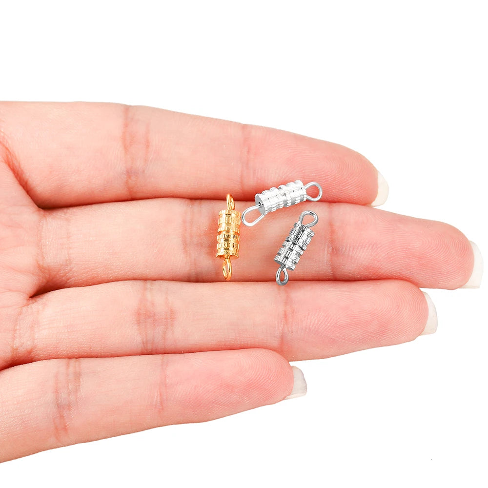 Screw Clasps Metal Cylinder Bracelet Fasteners DIY Jewelry Making Craft Supplies