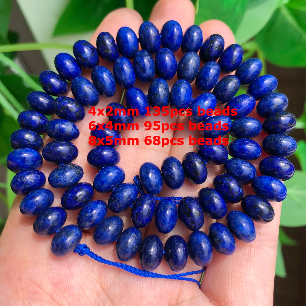 Stone Beads Faceted Blue Lapis Lazuli-Style Rondelle for DIY Jewelry Making