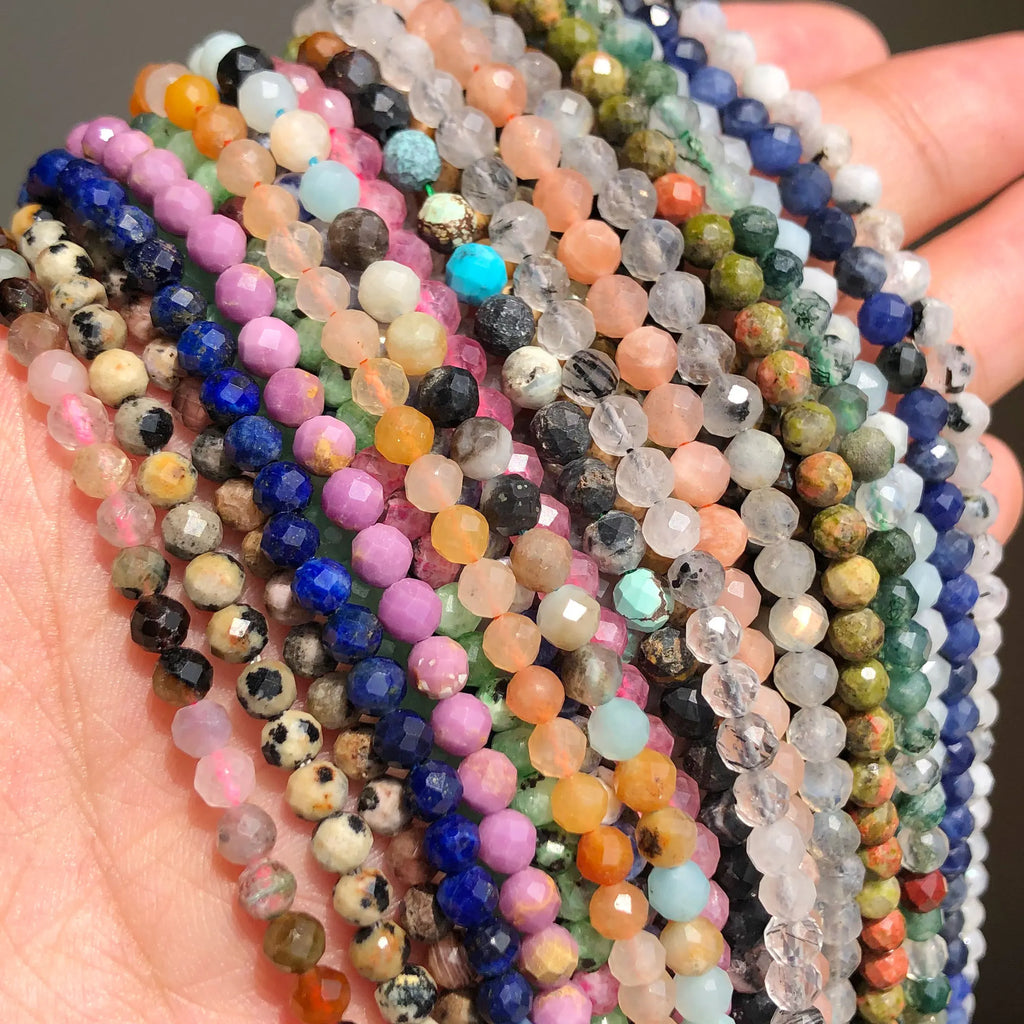 Stone Beads Faceted Small Opal Tourmaline Turquoises-Style Waist Seed