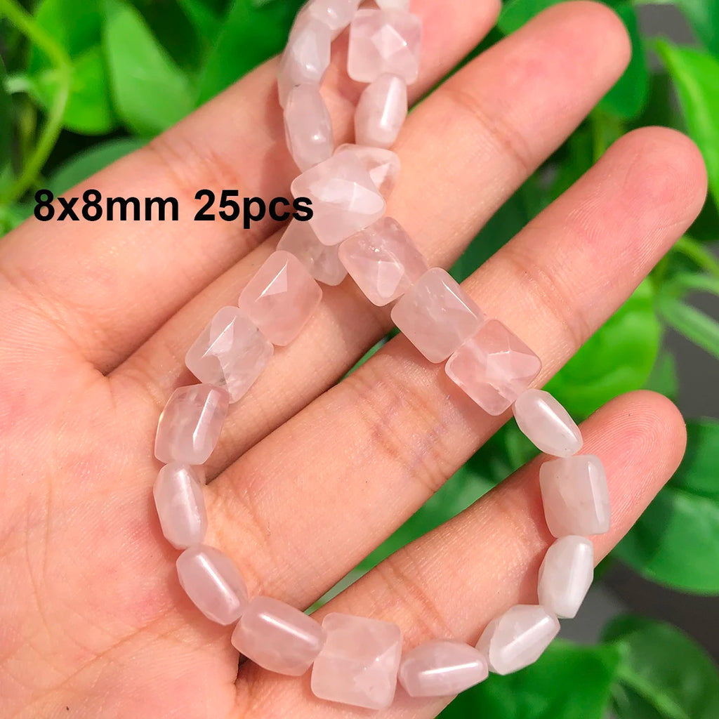 Stone Beads Pink Rose Quartz-Style Mixed Shapes for DIY Jewelry Making