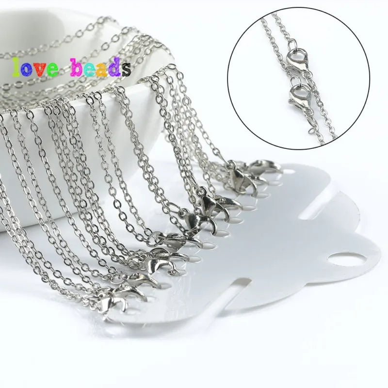 Necklace Chains Metal Open Links with Lobster Clasps DIY Jewelry Making