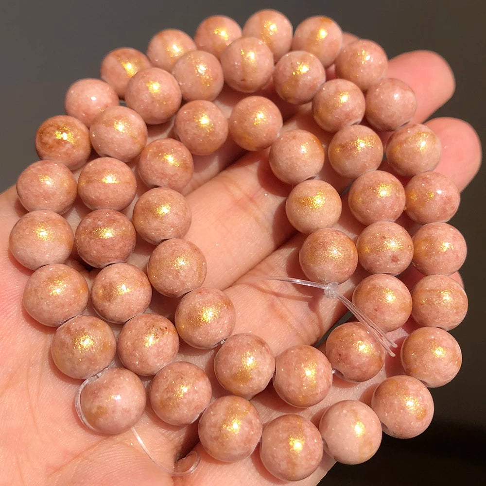 Stone Beads White Howlite-Style Gold-Tone Details for DIY Jewelry Making