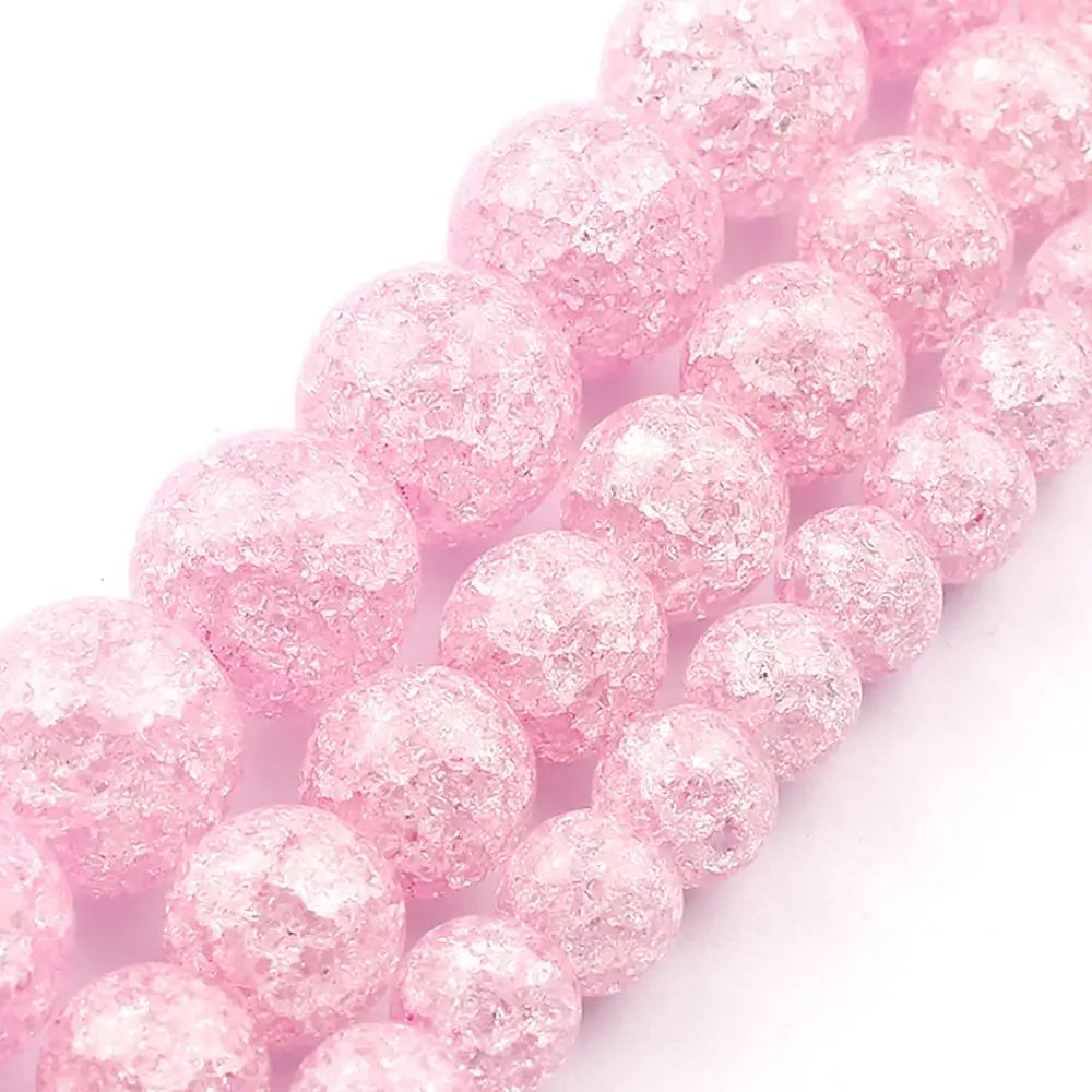 Stone Beads Round Multicolor Cracked Quartz-Style for DIY Jewelry Making