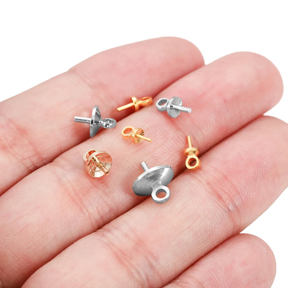 Screw Eye Bails Metal Pendant Pins End Caps DIY Jewelry Making Craft Supplies