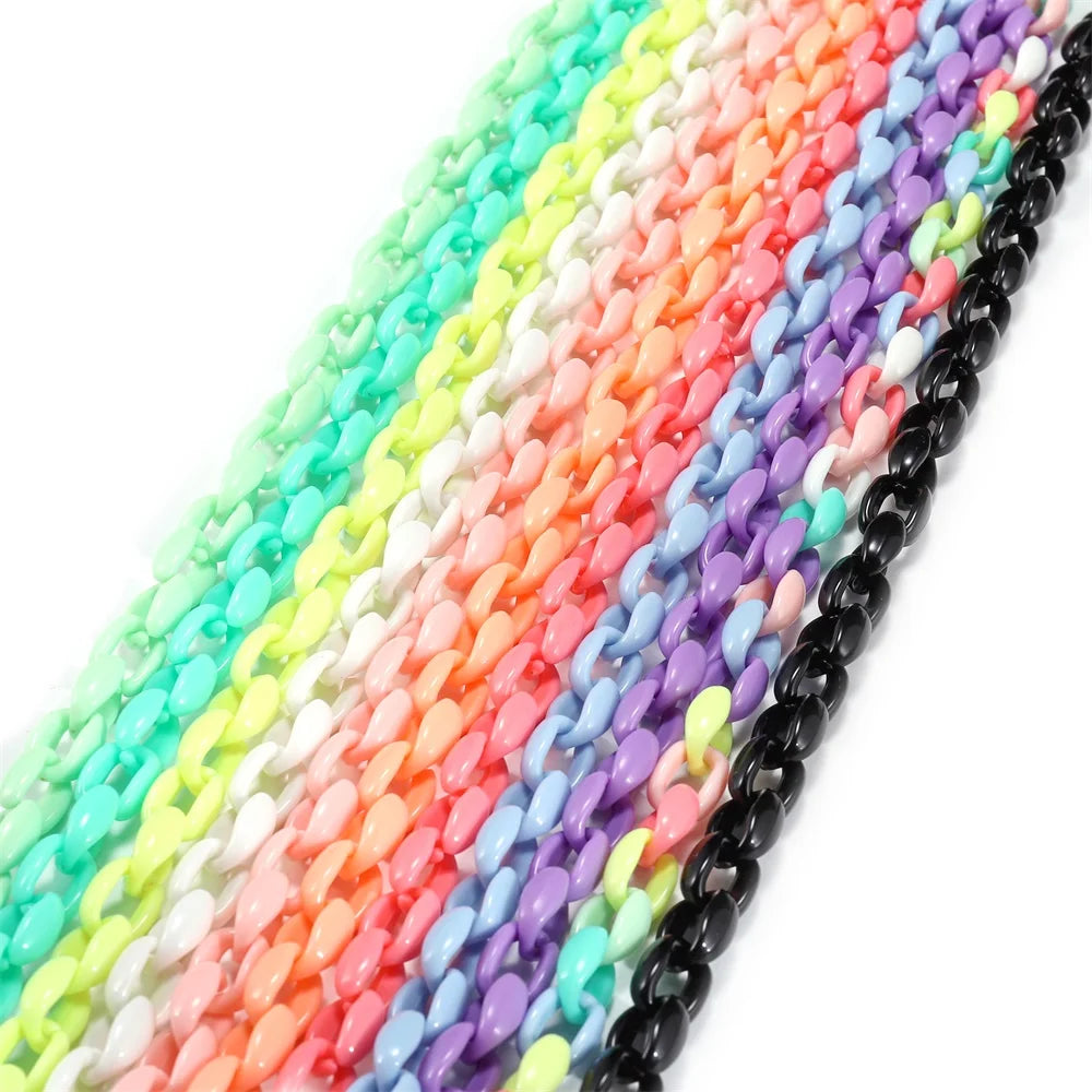 Acrylic Chain Links Colorful Necklace Bracelet Supplies DIY Jewelry Making