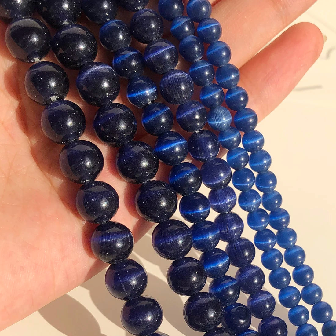 Glass Beads Pink Cat Eye Opal-Style Round for DIY Jewelry Making Craft Beads