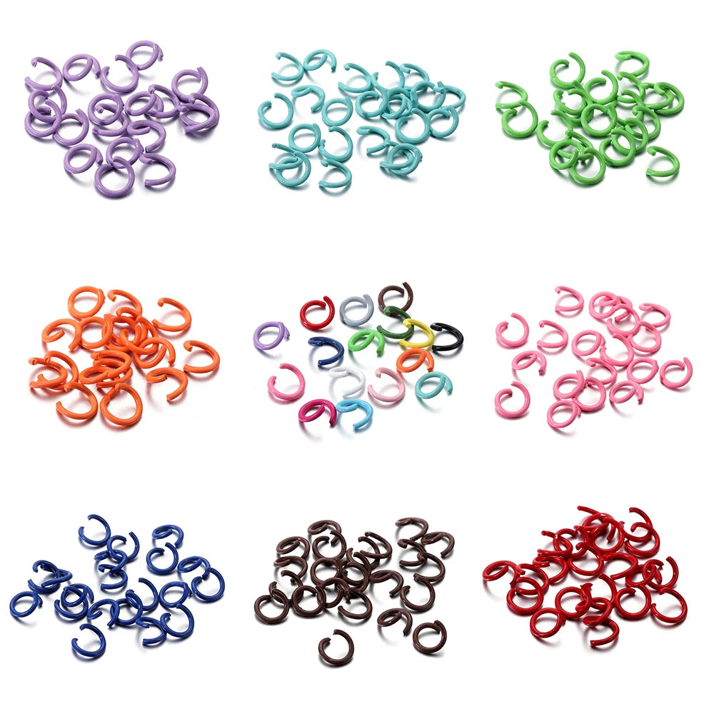Jump Rings Colorful Metal Open Split Ring Connector DIY Jewelry Making