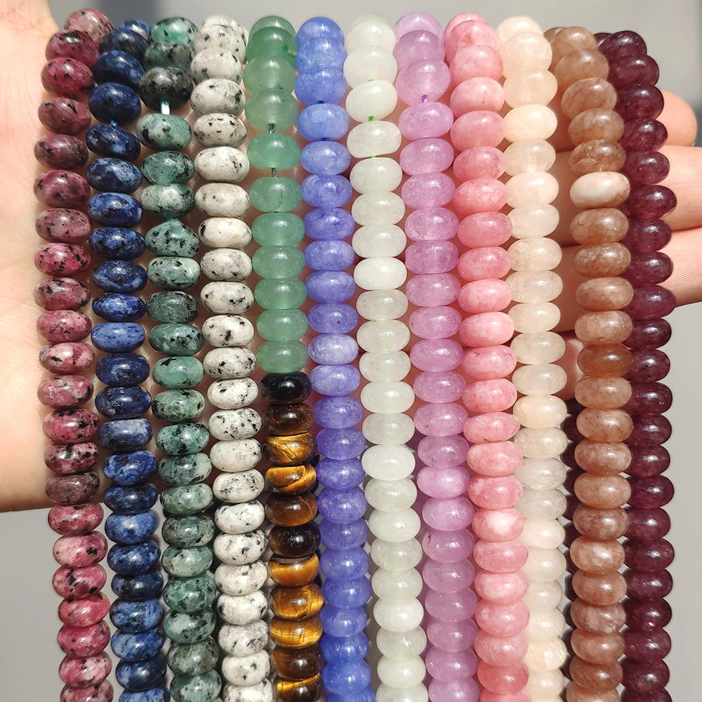 Stone Beads Angelite-Style Jade Abacus Rondelle for DIY Jewelry Making