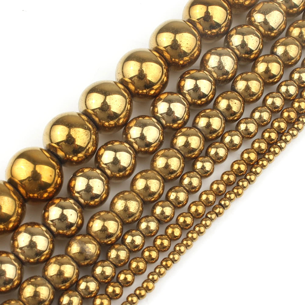 Stone Beads Hematite-Style Rose Gold Silver Colors for DIY Jewelry Making
