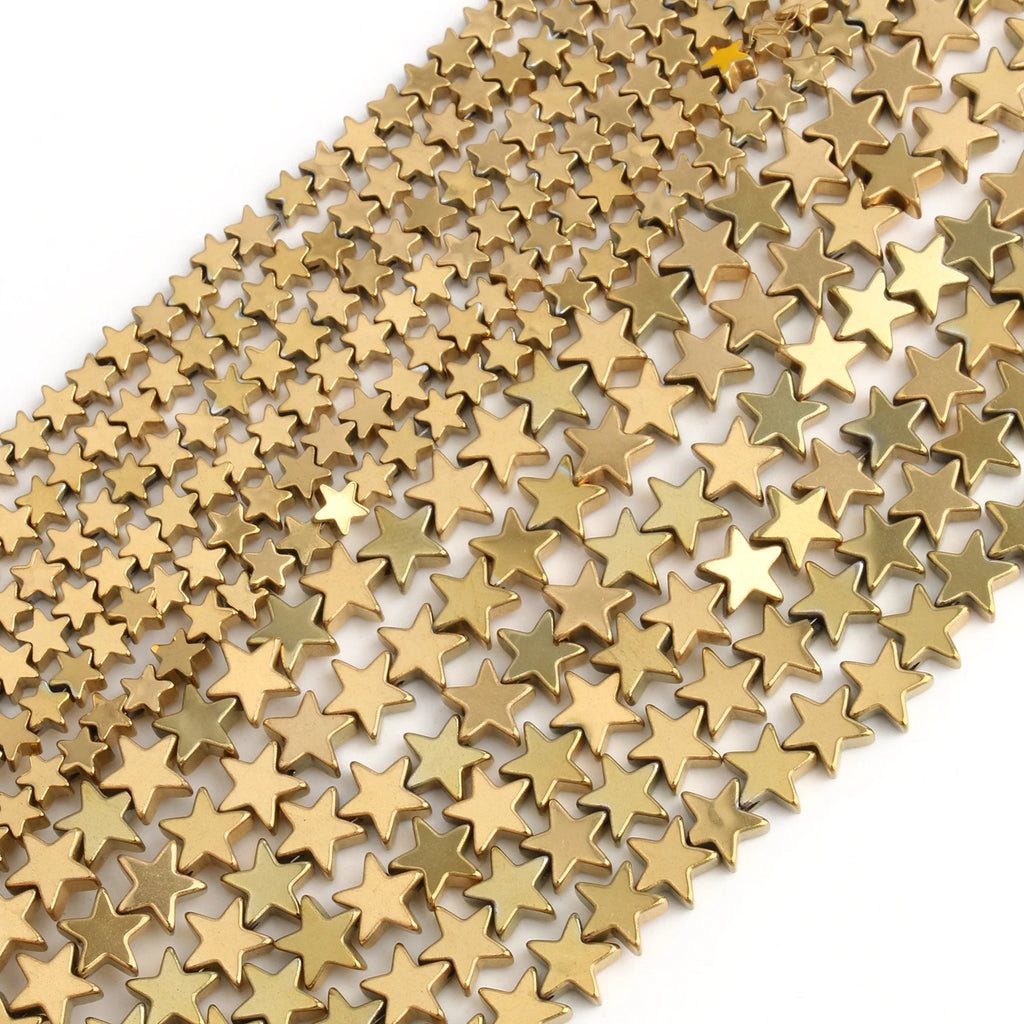 Stone Beads Color Retention Gold-Plated Hematite Heart Flat Round Craft Beads