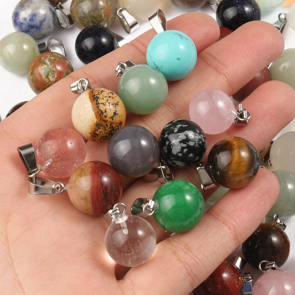 Stone Pendants Water-Drop Mixed Style Charms DIY Jewelry Making Craft Supplies