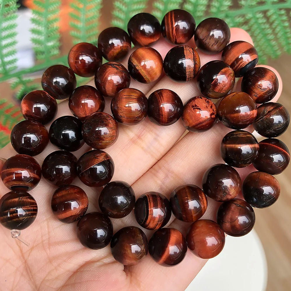 Stone Beads Round Red Tiger Eye Spacer Strand for DIY Jewelry Making Craft Beads