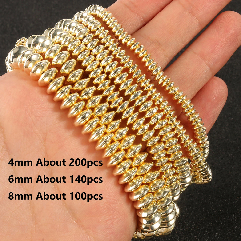 Stone Beads Gold-Tone Hematite-Style Cross Star Heart for DIY Jewelry Making