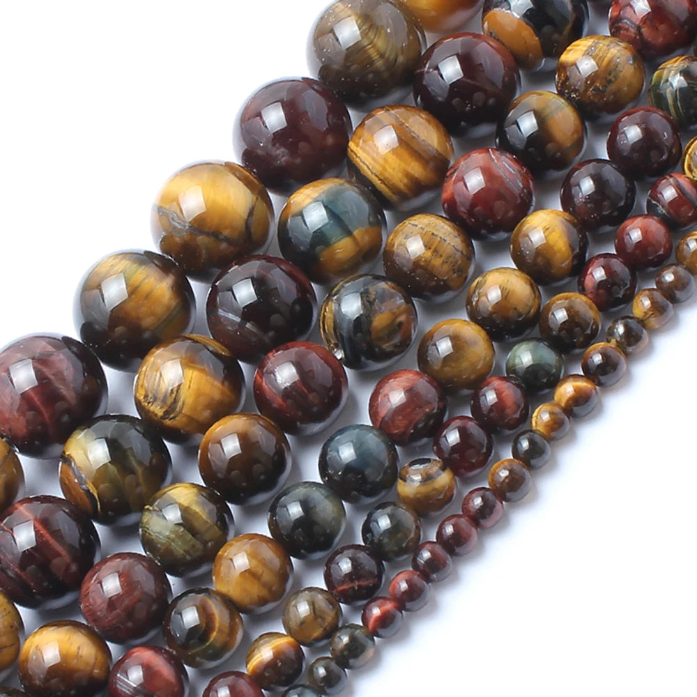 Stone Beads Round Blue Turquoise-Style for DIY Jewelry Making Bracelet Supplies