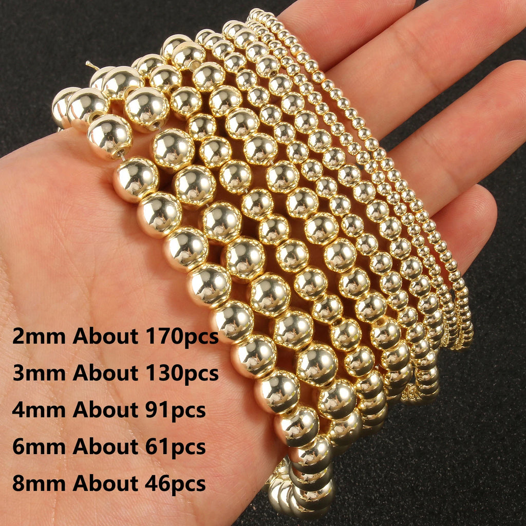 Stone Beads Gold-Tone Hematite-Style Cross Star Heart for DIY Jewelry Making
