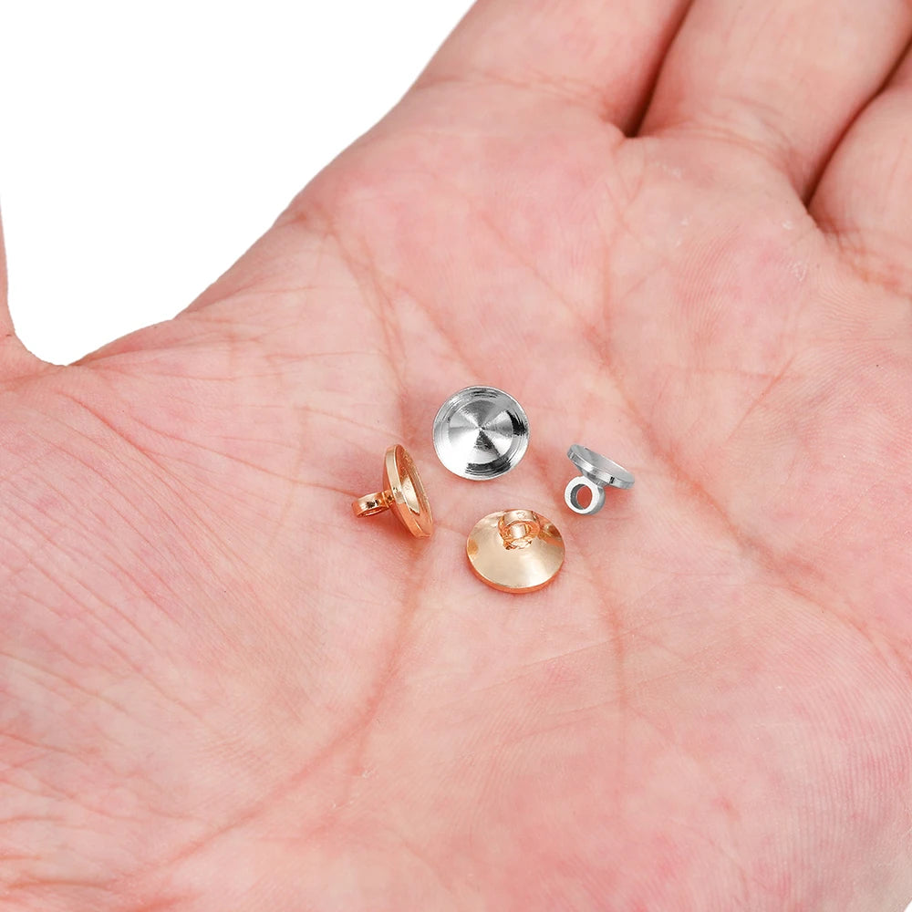 Jewelry Findings End Caps Connector Fit Round Pendants Necklace Craft Supplies