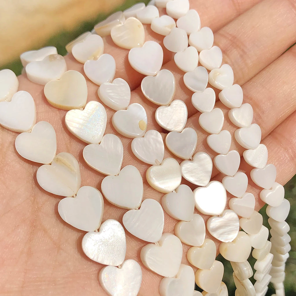 Shell Beads White Heart Mother-of-Pearl Styles for DIY Jewelry Making