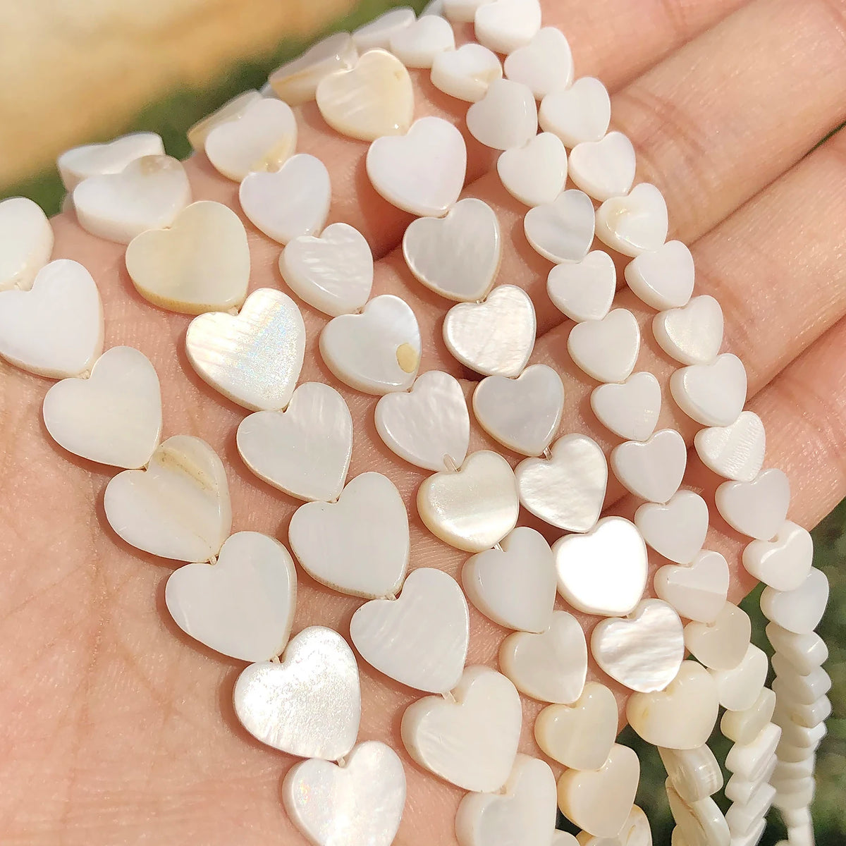 Shell Beads White Heart Mother-of-Pearl Styles for DIY Jewelry Making