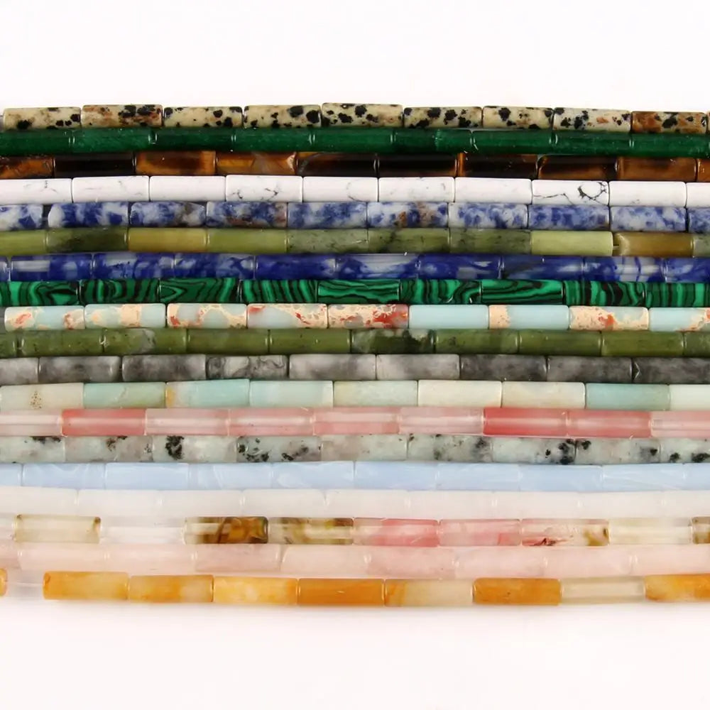 Stone Beads Tube Howlite Malachite Styles for DIY Jewelry Making Craft Beads