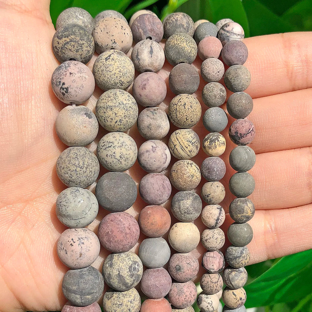 Stone Beads Matte Pink Zebra Jasper Howlite Styles for DIY Jewelry Making