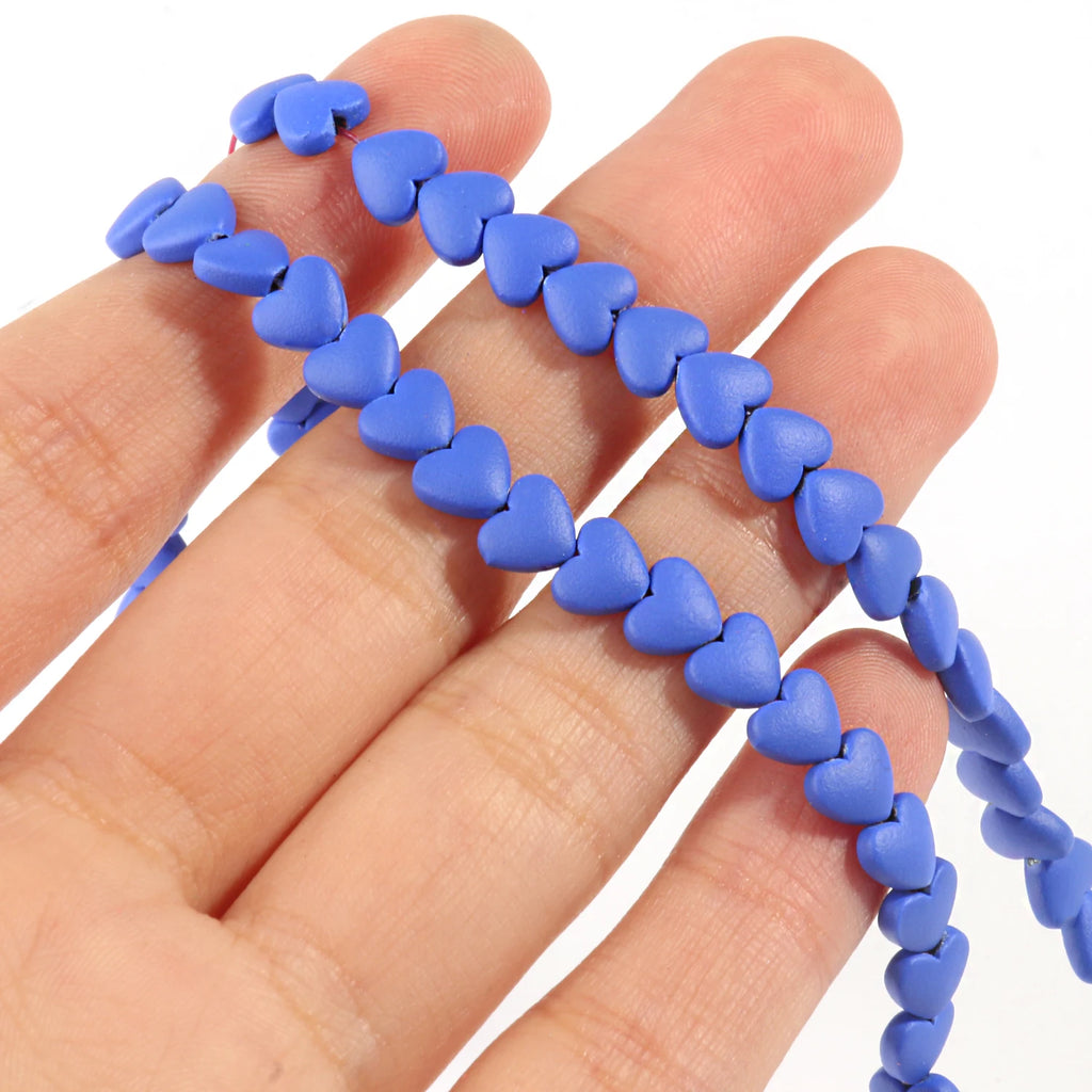 Stone Beads Rubber Heart Shape Multicolor Hematite Round Bracelet Craft Beads
