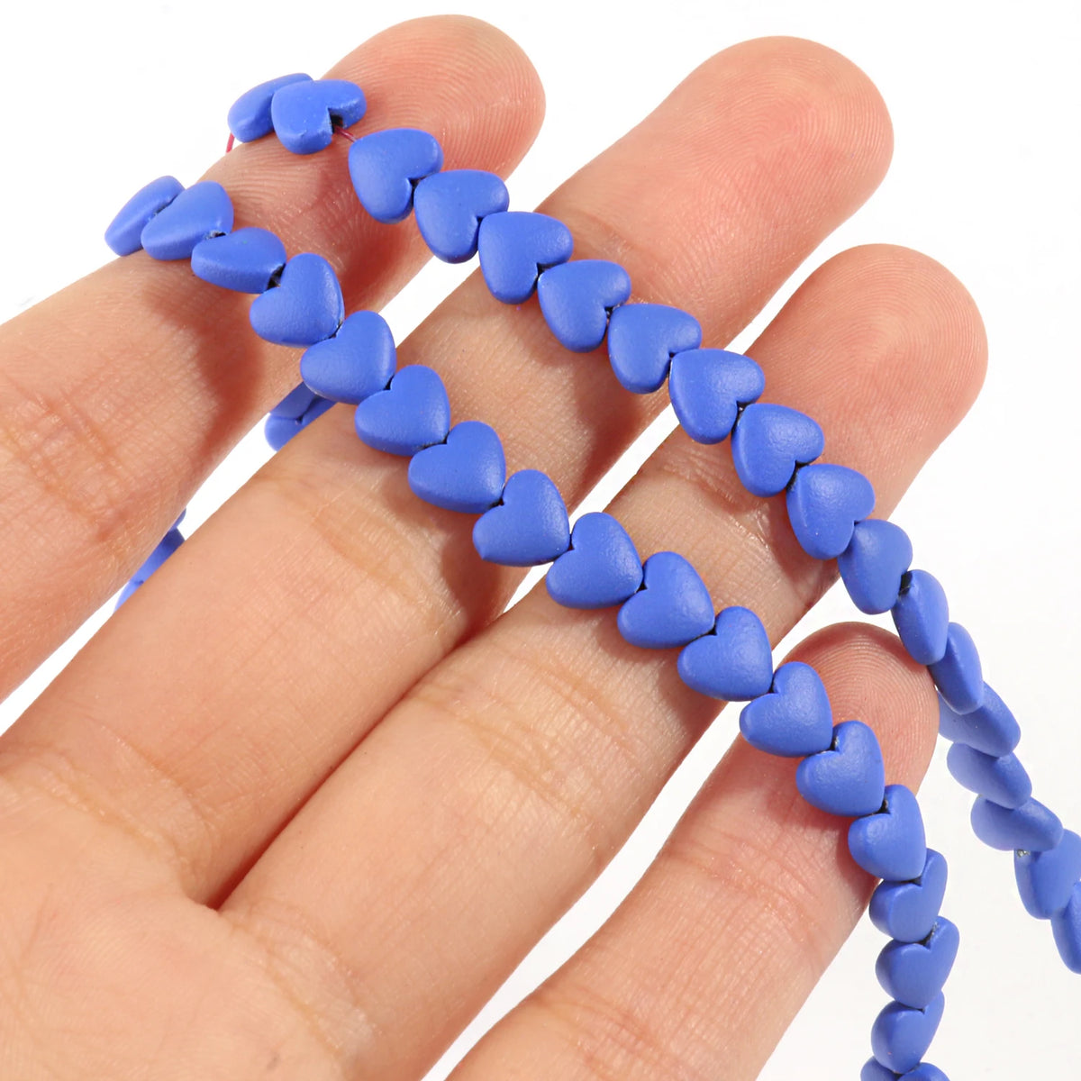 Stone Beads Rubber Heart Shape Multicolor Hematite Round Bracelet Craft Beads