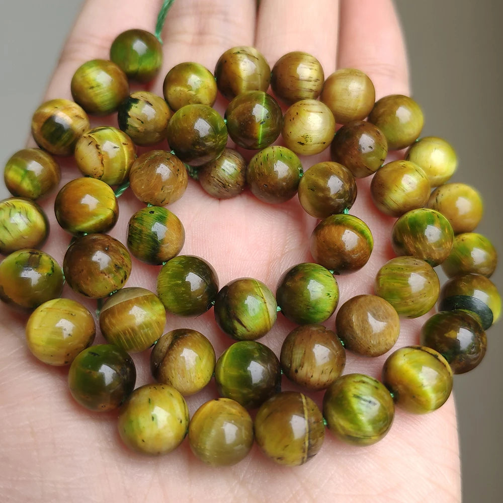 Stone Beads Yellow Tiger Eye Round Spacer Strand for DIY Jewelry Making