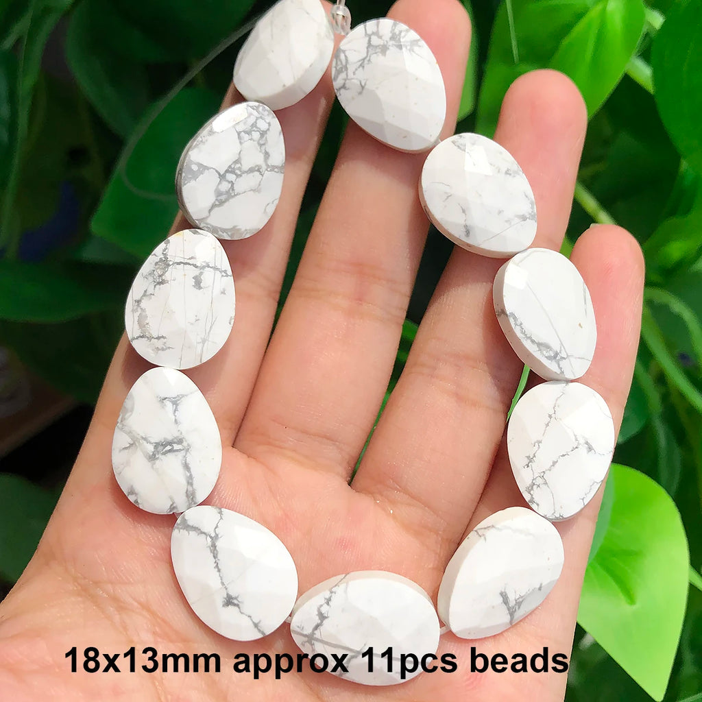Stone Beads Matte White Howlite-Style Mixed Shapes for DIY Jewelry Making