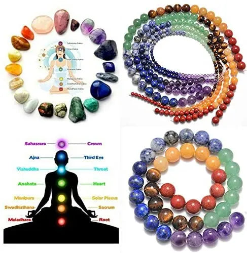 Stone Beads Round Seven Chakra Assorted Stone Styles for DIY Jewelry Making