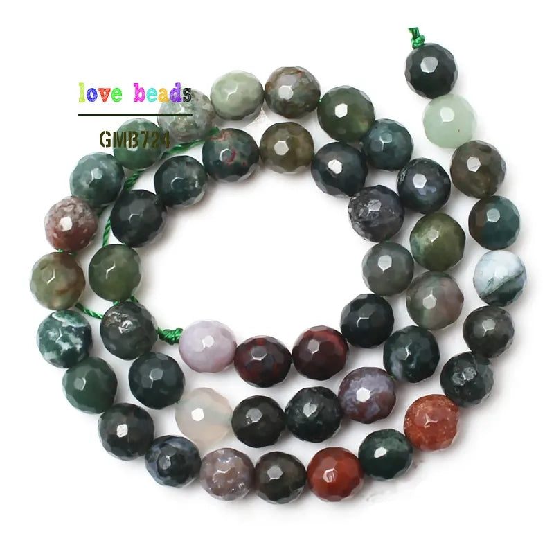 Stone Beads Faceted Pink Blue Chalcedony-Style Jades-Style Agates Round