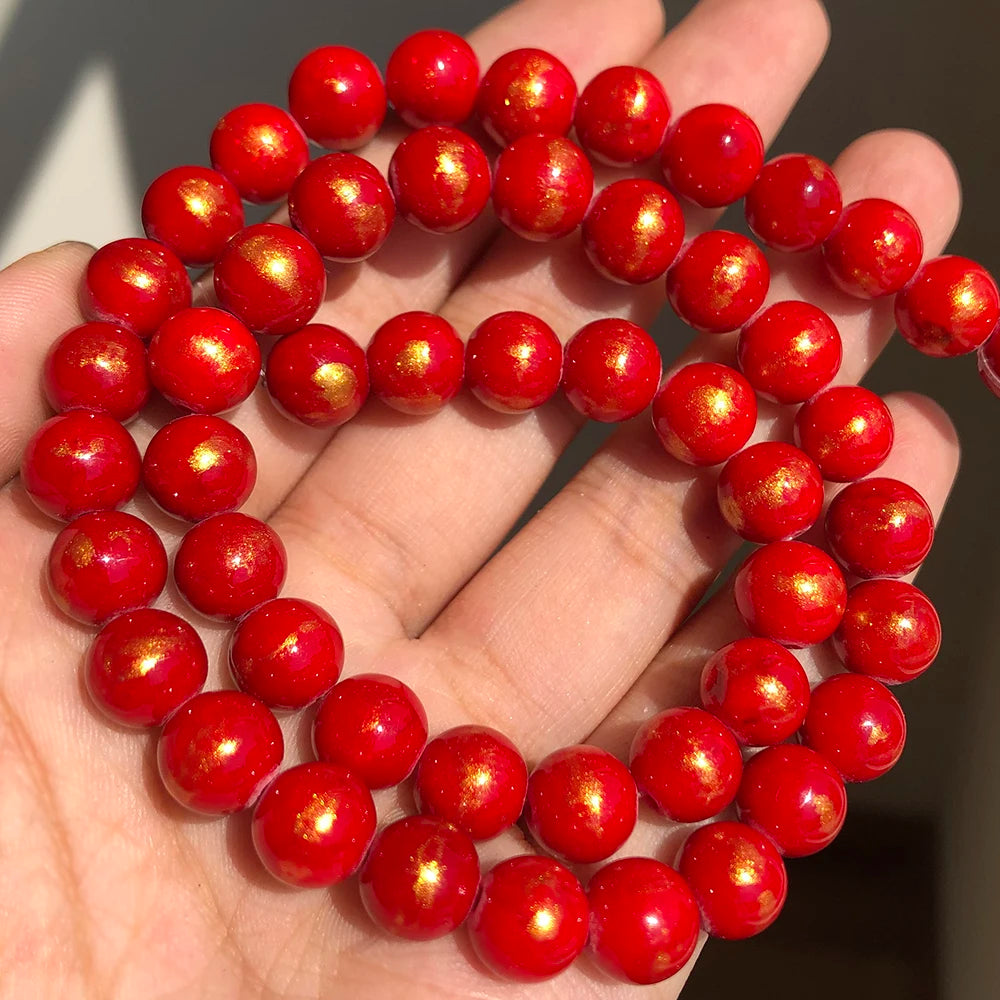 Stone Beads White Howlite-Style Gold-Tone Details for DIY Jewelry Making