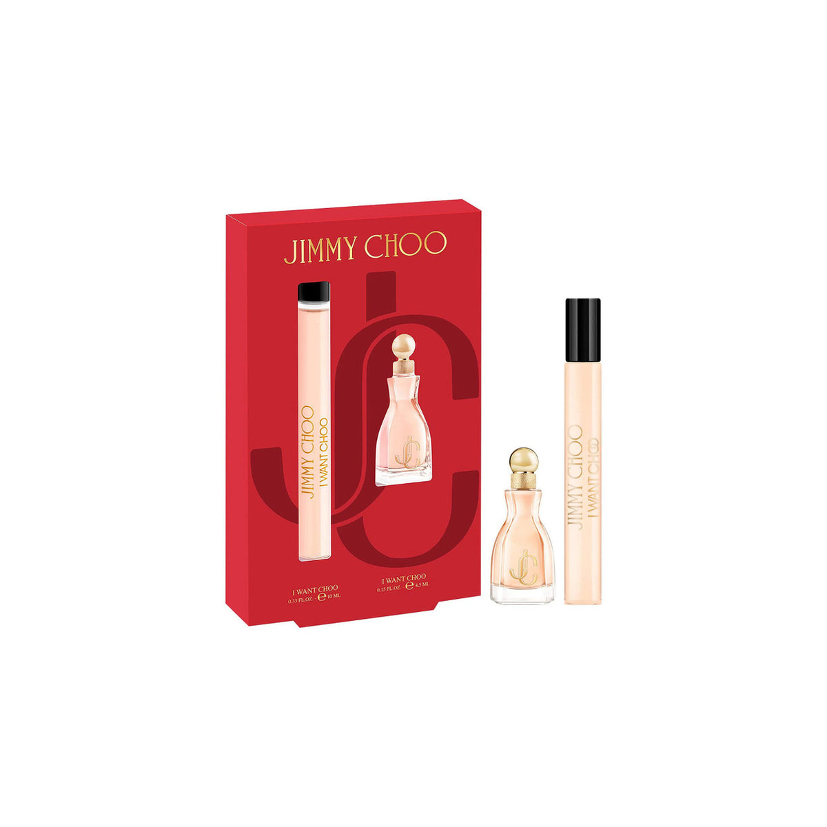 Jimmy Choo I Want Choo 2 Pcs Set For Women: 4.5 Ml Eau De Parfum Mini + 0.33 Eau De Parfum Spray