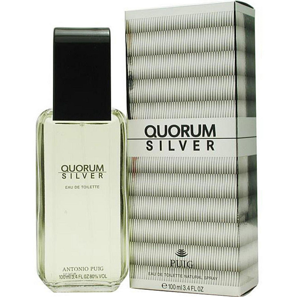 Puig Quorum Silver Eau de Toilette 3.4 oz Men's Cologne Fragrance Spray