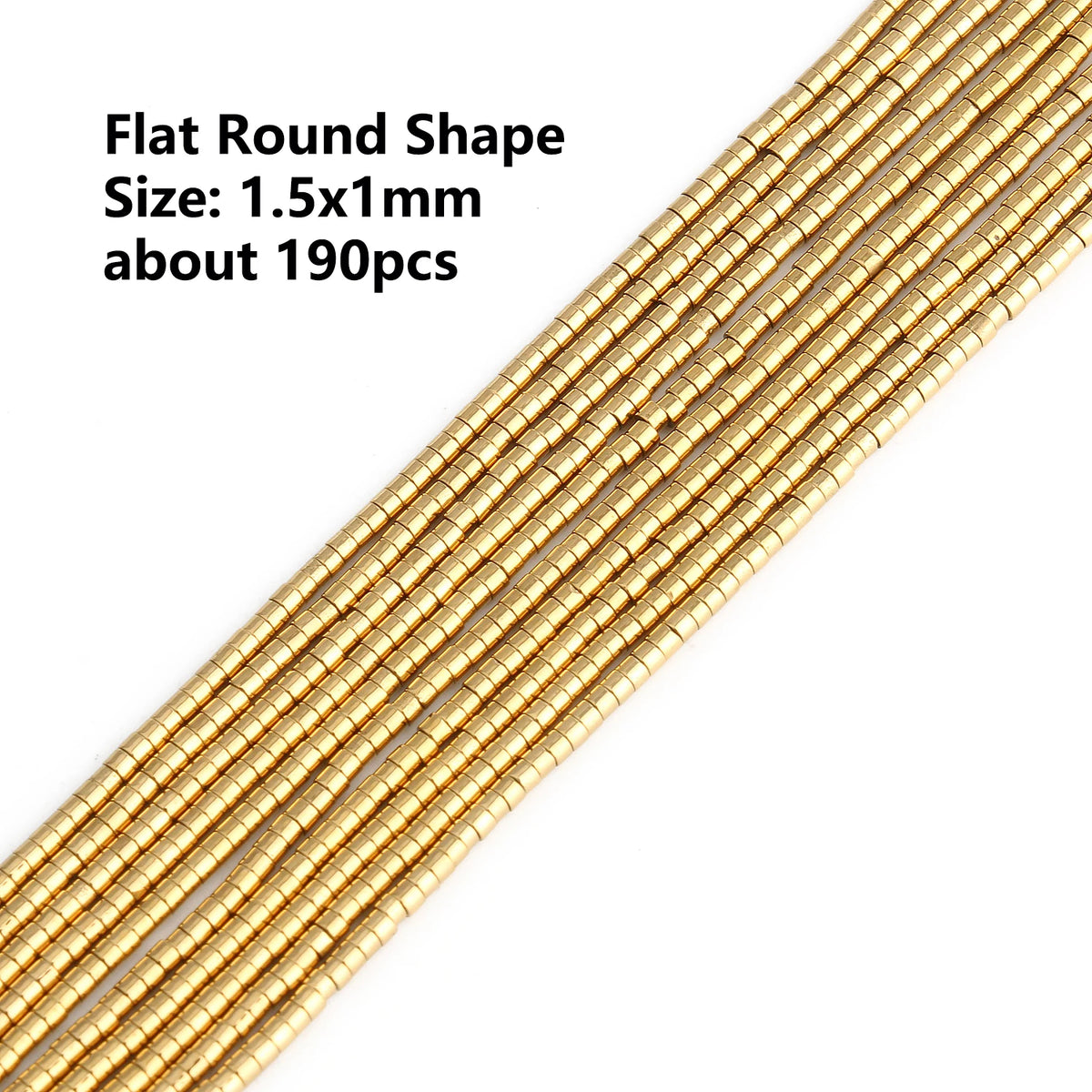Stone Beads Gold-Tone Hematite-Style Spacer Shapes for DIY Jewelry Making