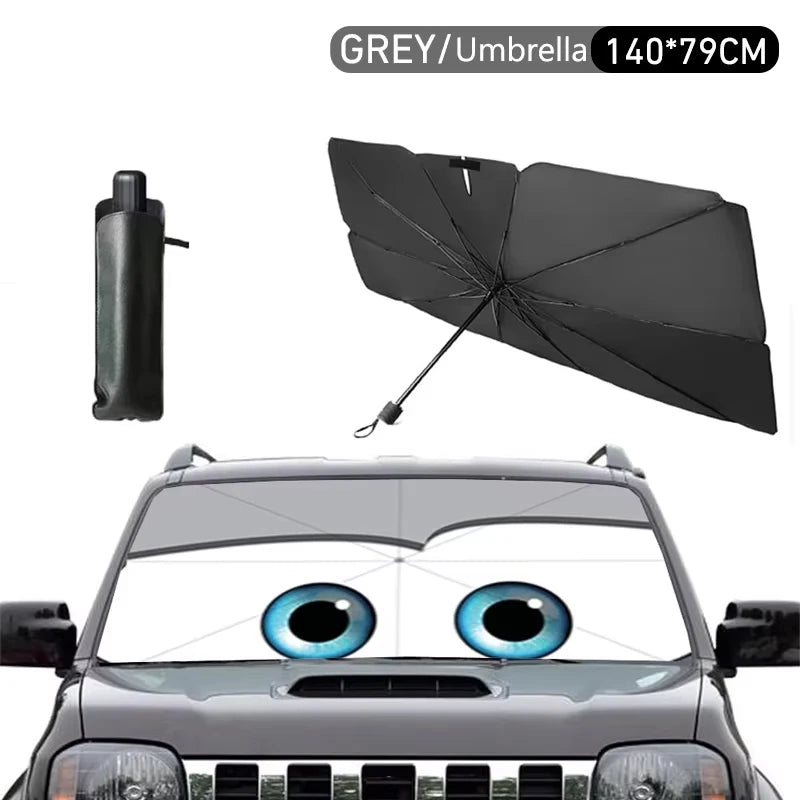 Cartoon Eyes parasol Car Sunshade Car Sun Shade UV Protector