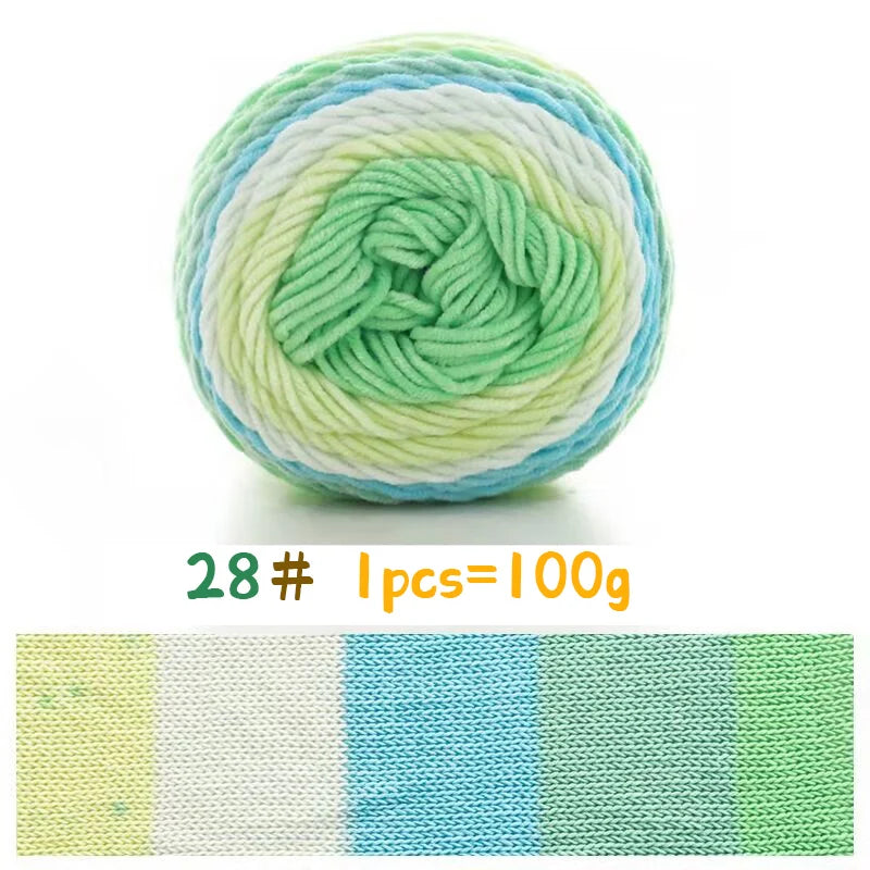 Yarn, Rainbow Variegated for Sweaters, Scarves, Blankets & Doll Crafts
