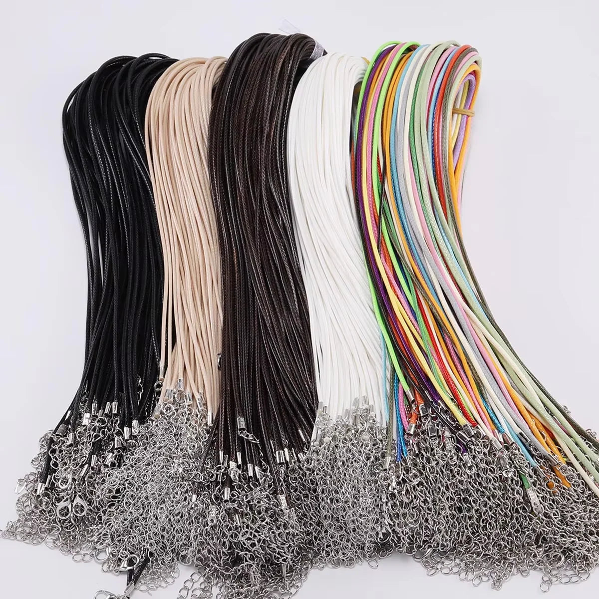 Necklace Cords Braided Leather Adjustable Clasp DIY Jewelry Making
