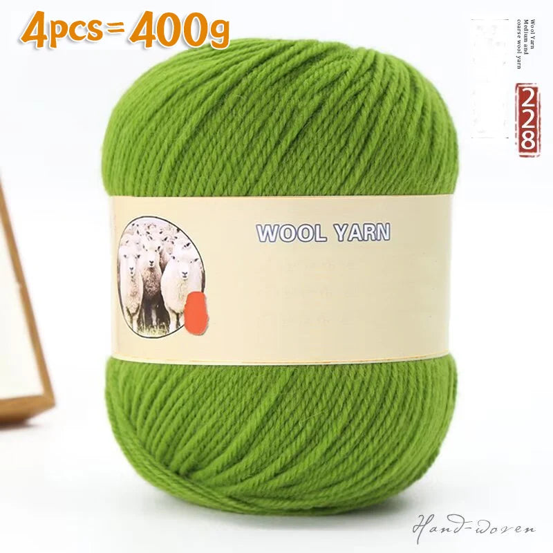 Yarn, Medium-Thick for Hand Knitting Sweaters, Hats, Scarves & Coats
