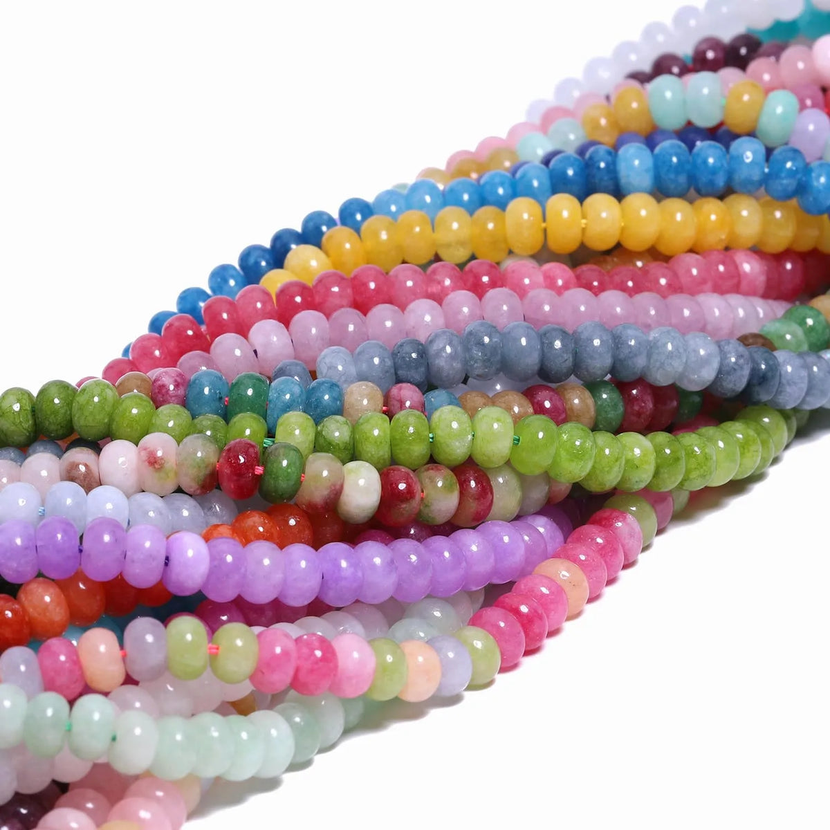 Stone Beads Multicolor Jade-Style Abacus Spacers for DIY Jewelry Making