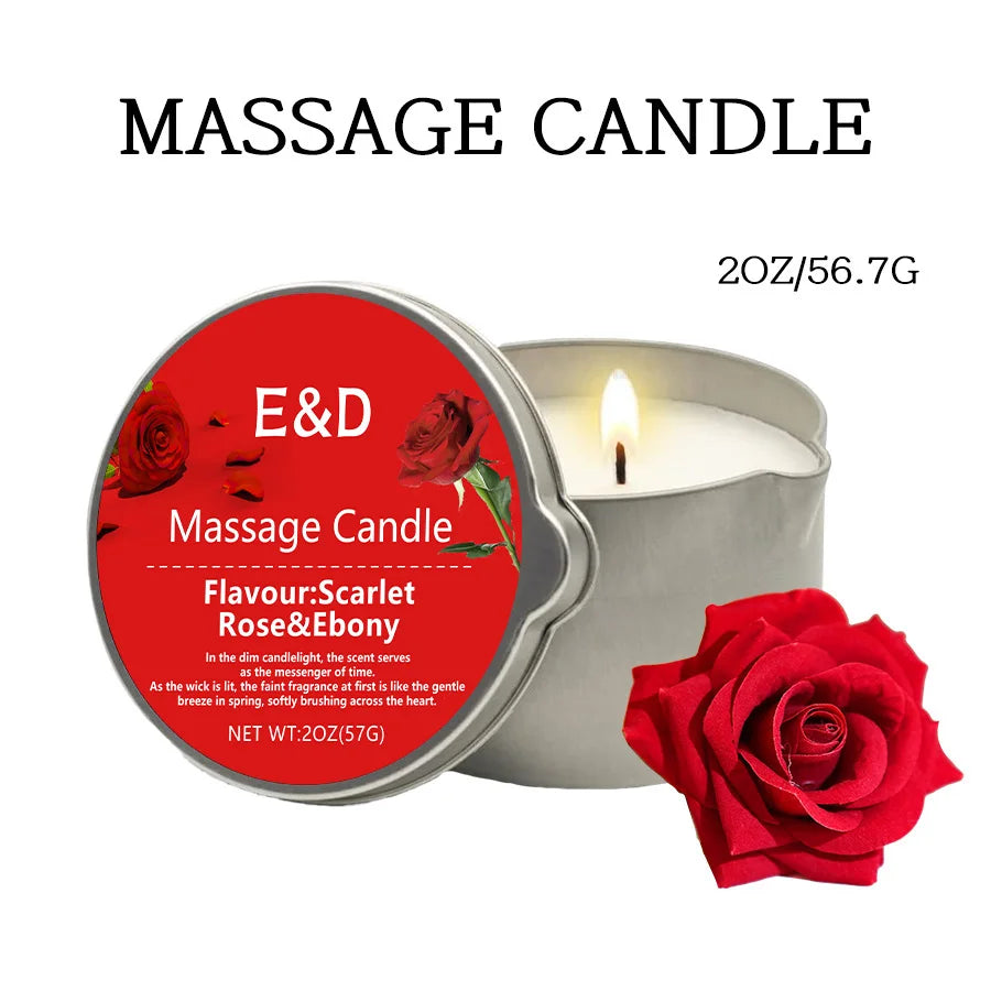 1pc Rose Scented Home Body Oil Aromatherapy Candle, Massage Oil Candle /2oz Massage Oil Candle for Pure Relaxation and Home SPA