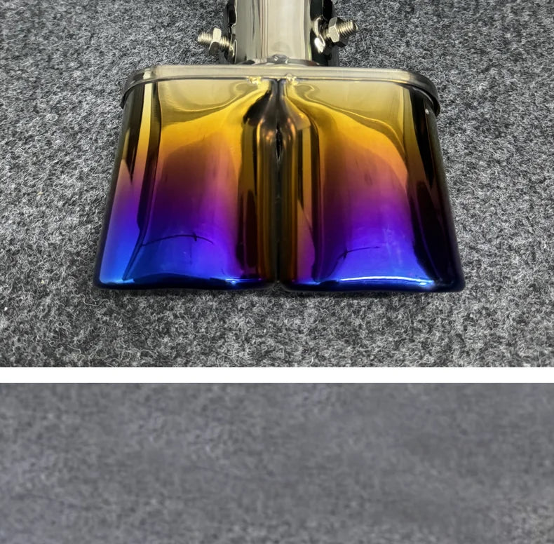 Stainless Steel Square Double Outlet Exhaust Tail Pipe Tip | 6.5cm