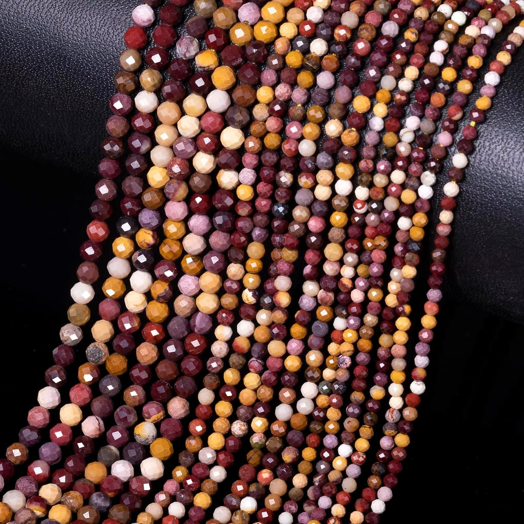 Stone Beads Tiny Faceted Mookaite Jasper-Style Small Spacer Bracelet Craft Beads