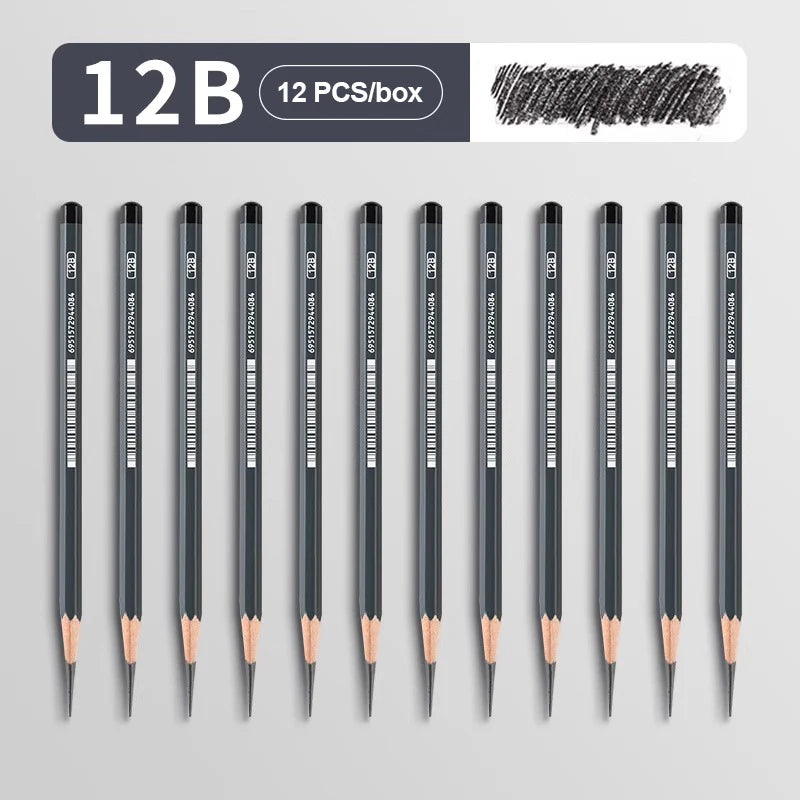 Graphite & Charcoal Sketch Pencil Set — 2H to 14B for Artists & Beginners