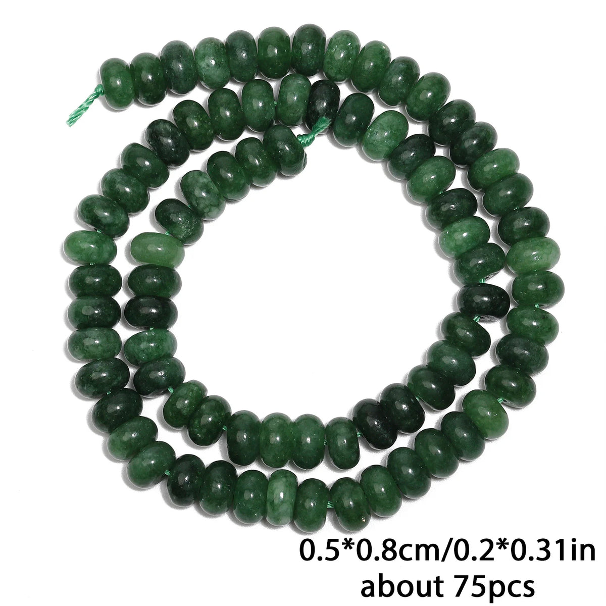 Stone Beads Rondelle Yellow Green Jade-Style for DIY Jewelry Making Craft Beads