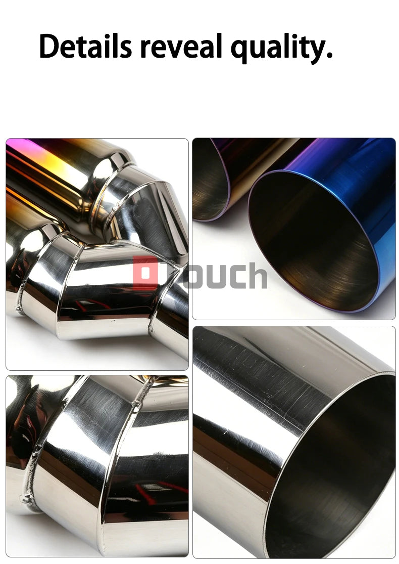 Dual Outlet Stainless Steel Exhaust Tail Pipe Muffler | 63mm x 76mm