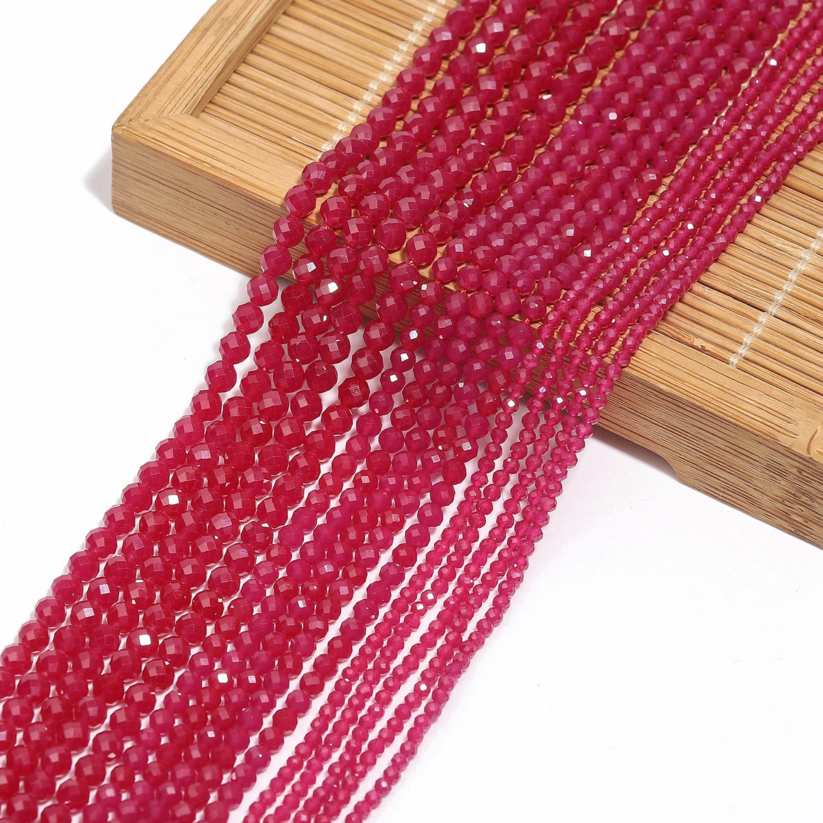 Stone Beads Tiny Faceted Ruby Corundum-Style Round for DIY Jewelry Making
