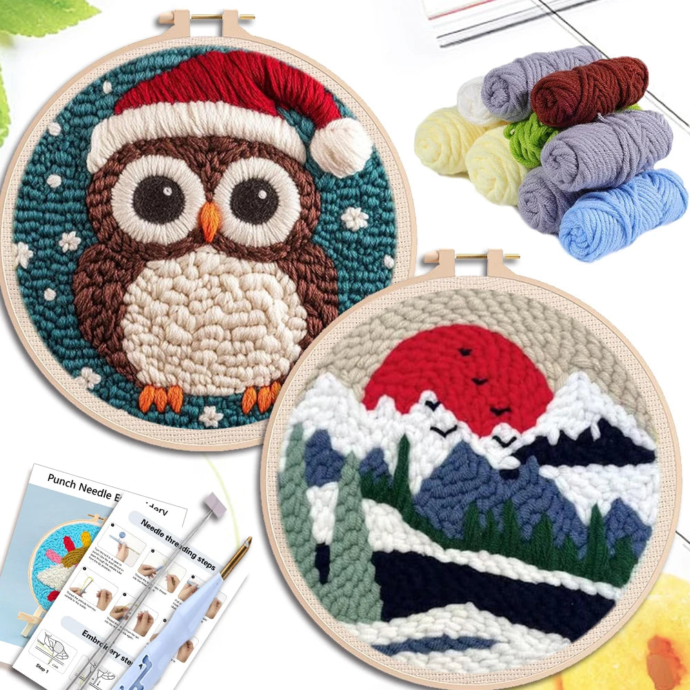 Punch Needle Kit, Animal Yarn Art for Beginner Embroidery & Handmade Gifts
