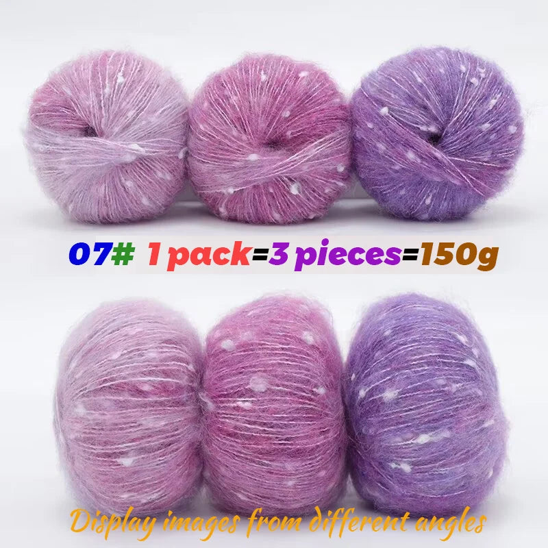 Yarn, Colorful Snow-Dot Effect for Knitting Sweaters, Hats, Scarves & Vests