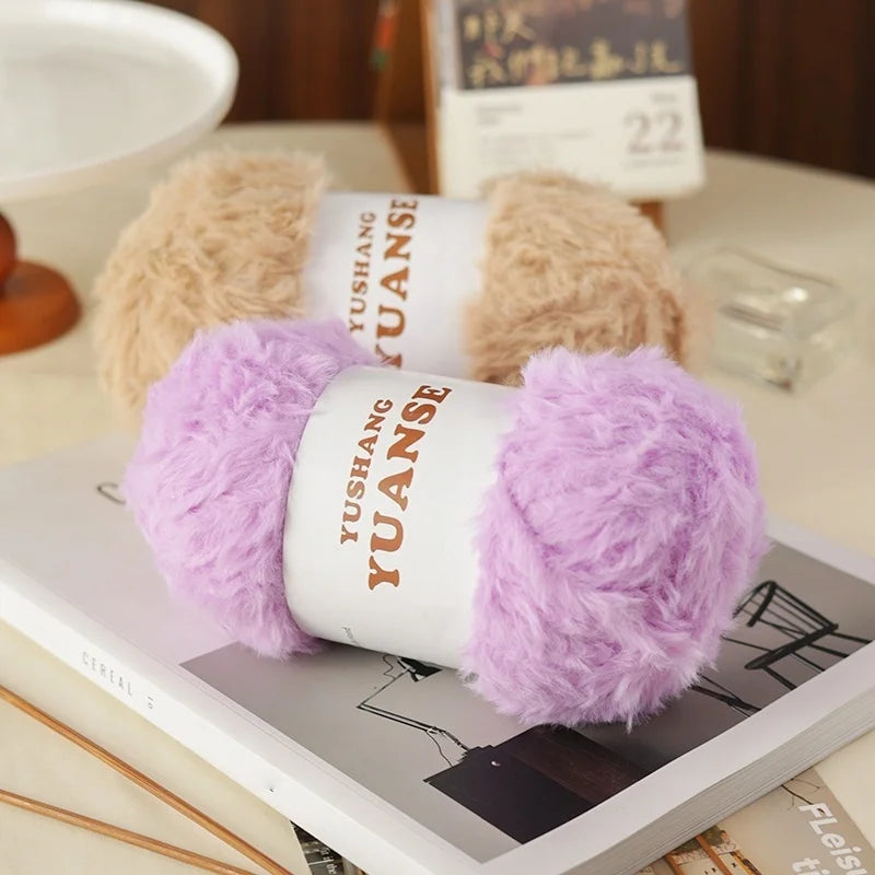 Yarn, Chunky Faux Fur for Crochet Shoes, Bags, Pendants & Slipper Crafts