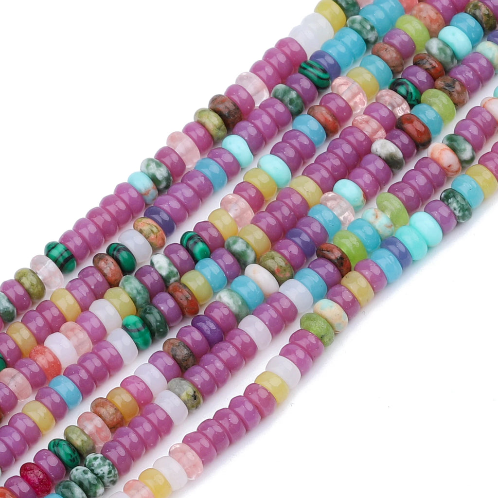 Stone Beads Abacus Jade Quartz Howlite Styles for DIY Jewelry Making Craft Beads